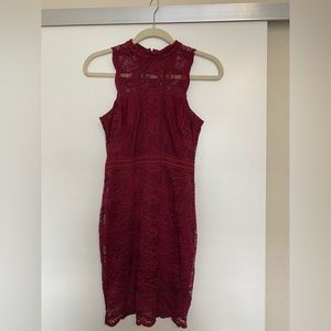 Red lace dress